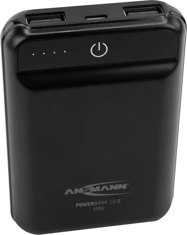 Ansmann Powerbank 10,8 mini 10.000mAh 2-port Sort