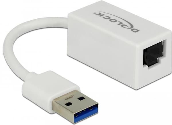 DeLock - Nätverksadapter - USB 3.1 Gen 1 - Gigabit Ethernet x 1 - vit (65905)
