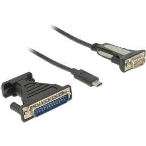 Delock Adapter USB Type-C > 1 x seriel DB9 RS-232 + adapter DB25