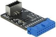 DeLOCK USB 3.2 Gen 1 Adapter Pin Header - Intern och extern USB-adapter - 19-pin USB3.0 huvud (F) till USB Typ A (F) 900 mA - aktiv (41981)