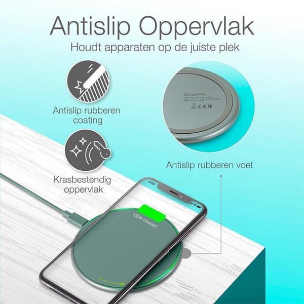 GP Batterier Induktiv oplader 2000mA 165QP0AGREY QP0A Udgange Qi Standard Mørkegrå