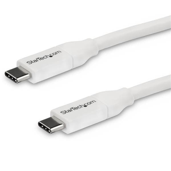 StarTech 4m 13ft USB C til USB C-kabel 5A PD - USB 2.0 USB-IF-certificeret - USB-kabel - USB-C (M) til USB-C (M) - USB 2.0 - 5 A - 4 m - hvid