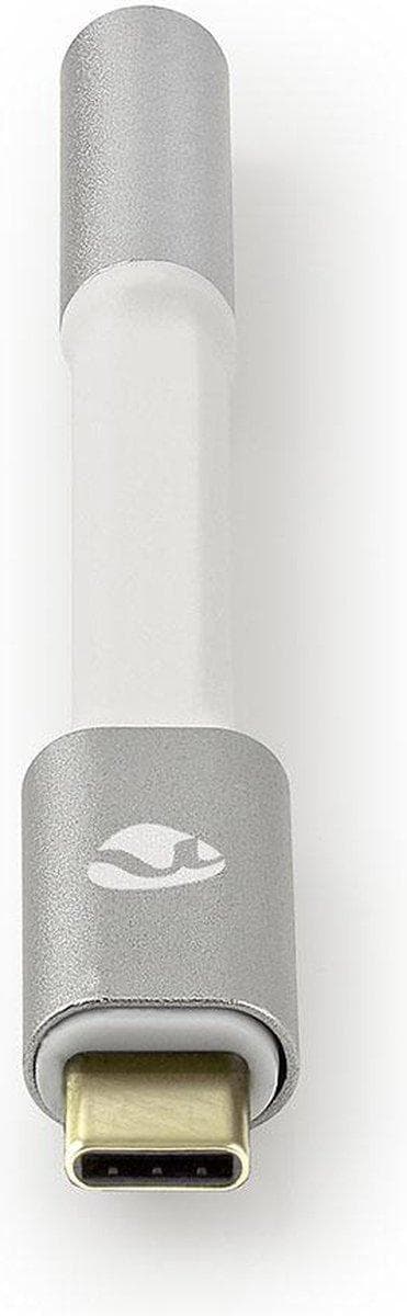 Nedis USB-adapter | USB 2.0 | USB-C™ han | 3,5 mm hun | 0,08 m | runde | forgyldt | Flettet / Nylon | Hvid / Sølv | Dæk vindueskasse
