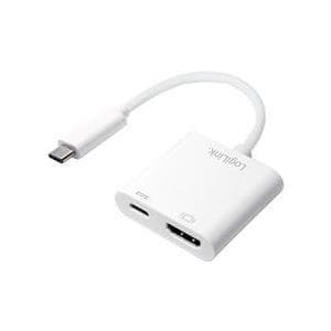 LogiLink 0,14m - 2xUSB-C/HDMI - 2xUSB-C - HDMI - hvid - 3840 x 2160 pixels - 0 - 45 °C - -10 - 70 °C (UA0257) Hvid