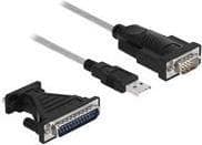 Delock - USB / seriel kabelsæt - USB / USB2.0 / EIA-232 - fingerskruer - sort, gennemsigtig (61314)