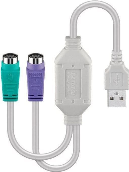 Microconnect USBA2XPS2 Kabelinterface/Kønsadapter USB A PS/2 x 2 Hvid (USBA2XPS2)
