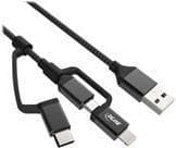 InLine 3-i-1 - USB-kabel - USB (M) till Micro USB Typ B (M) - USB2.0 - 1,5 m - Svart (31415S)