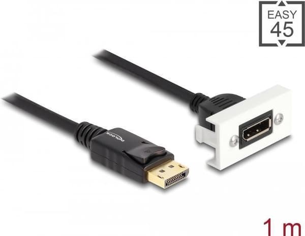 Delock Easy 45 DisplayPort 8K 30 Hz-modul med breakout-kabel, 22,5 x 45 mm (81387)