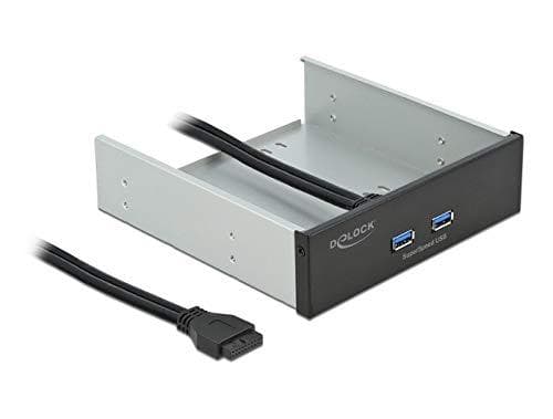 DeLOCK - Storage Bay frontpanelstik - USB 3.2 Gen 1 x 2 - Sort (61005)