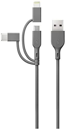 GP CY1N laddnings- och synkroniseringskabel 1m 3in1 USB-A till Micro/USB-C/Light (160GPCY1N-C1)