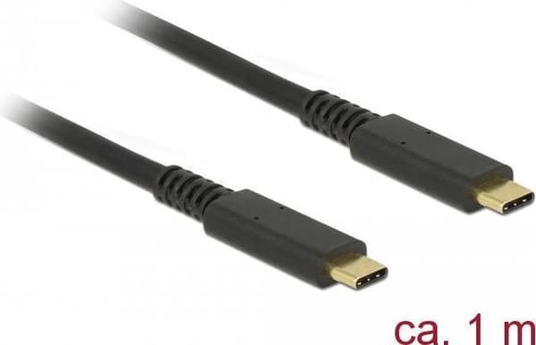 DeLOCK - USB-kabel - USB-C (M) til USB-C (M) - USB 3.1 Gen 2 - 3 A - 1 m - sort