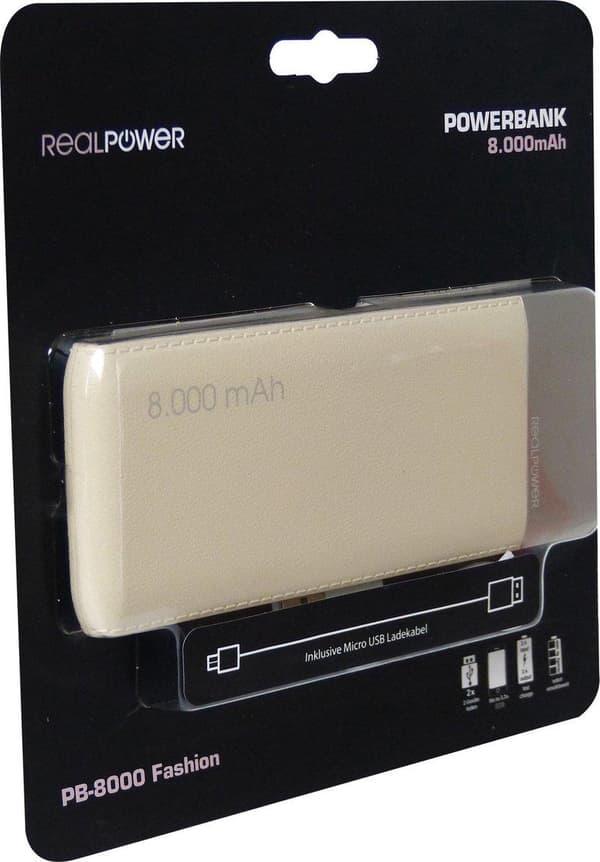 RealPower PB-8000 Power Bank LiPo 8000 mAh 282243