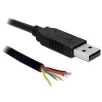 DeLOCK Converter - Converter - USB2.0 (M) - Serial-TTL 6 öppna kabeländar - 1,8m (3,3V) (83117)