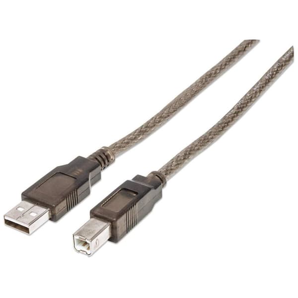 Manhattan 510424 USB-kaapeli USB A, USB B, uros/uros - hopea