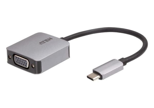 ATEN UC3002A - Videosovitin - USB-C (M) HD-15 (VGA) (W) - USB 3.2 Gen 1 / Thunderbolt 3 / DisplayPort (Alt-tila) - 9,6 cm - 1920 x 1200 (WUXGA) tuki -