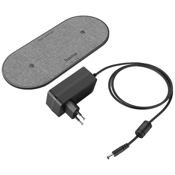 Hama induktionsladdare 2000 mA QI-FC10 DUO 00201682 Utgångar Qi-Standard Svart Svart
