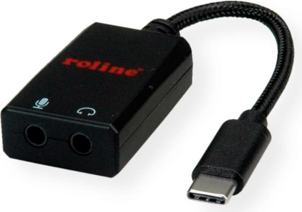 ROLINE Adapter USB Typ C - 2x 3,5 mm ljud, 0,13 m