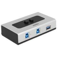 DeLock Switch USB3.0 2 portar manuell dubbelriktad - USB-switch för att dela kringutrustning - 2 x SuperSpeed USB3.0 - Desktop (87667)