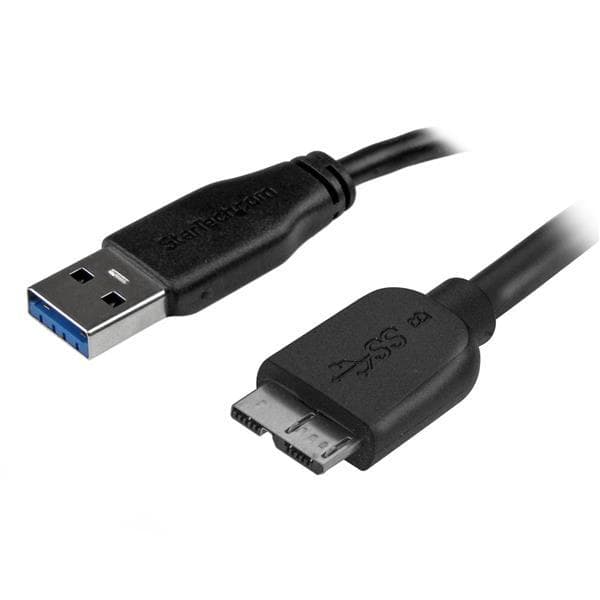StarTech.com 2m Slim SuperSpeed USB 3.0 A till Micro B-kabel - M/M - USB 3.0-kontaktkabel - Svart