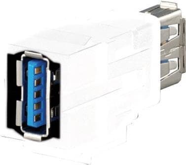 Rutenbeck 17010650. Produktens färg: Vit, Kontakt 1: USB Keystone, Kontakt 2: USB A (17010650)