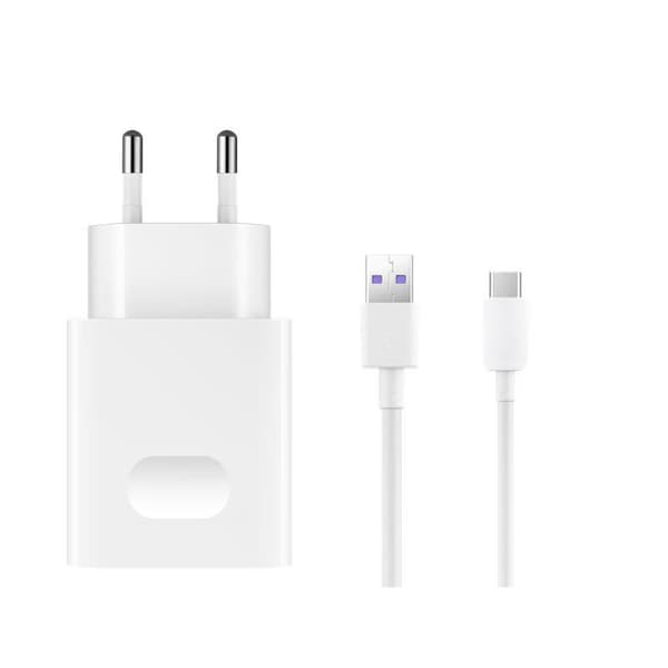 Huawei SuperCharge Adapter 4,5V/5A (EU) med USB-C kabel - Hvid Hvid