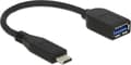 Pikkukuva 1 / 3: DeLOCK USB-C-USB-A-sovitin - USB3.1 Gen 2 - jopa 3A / musta - 0,10 metriä