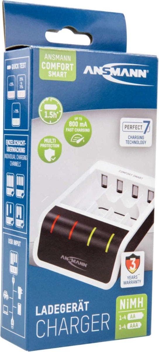 Ansmann Comfort Smart batterioplader NiMH AAA (blyant), AA (penlite)