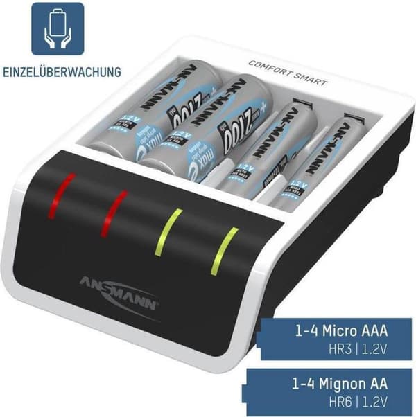 Ansmann Comfort Smart batterioplader NiMH AAA (blyant), AA (penlite)