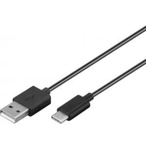 Wentronic Goobay USB-C™ synkroniserings- og opladningskabel 1m, sort, 1m - velegnet til enheder med USB-C™-forbindelse (45677)
