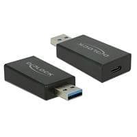 DeLOCK - USB-adapter - 9-stifts USB typ A (M) till 24-stifts USB typ C (M) (USB 3.1 Gen2) - svart (65689)