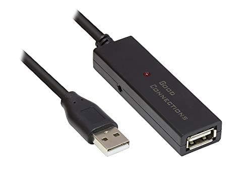 ACTIVE förlängningskabel USB 2.0, plugg A till uttag A, CU, svart, 5m, Good Connections® (GC-M0131)