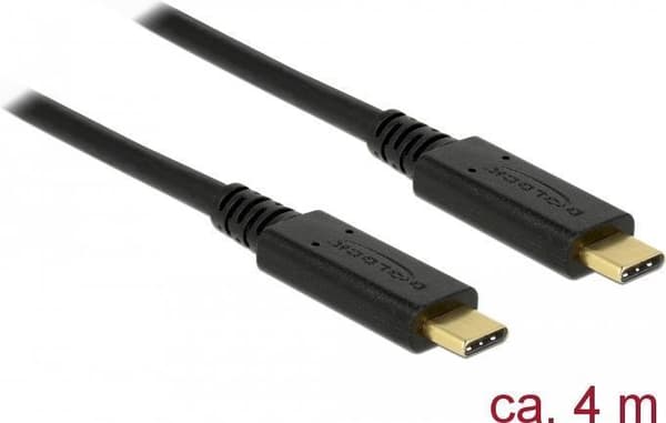 DeLOCK - USB-kabel - USB-C (M) till USB-C (M) - USB2.0 - 5 A - 4.0m - svart (85206)