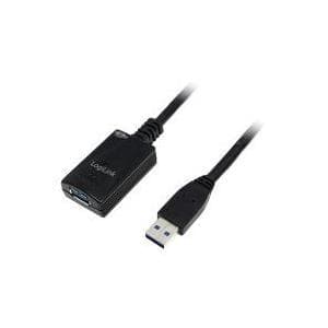 LogiLink USB 3.0 förlängningskabel, 5,0 m, svart USB-A-kontakt - USB-B-uttag, max överföringshastighet: (UA0127)