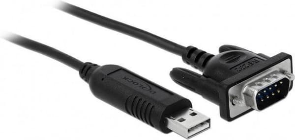 DeLOCK USB-A (m) till 9-stift SUB-D med skruvar (m) seriell RS232-adapter / FTDI-chip - 1,8 meter