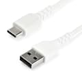 Miniatyrbild 1 av 6: StarTech.com 2m / 6,6ft. USB 2.0 till USB C-kabel - Vit - Aramidfiber - USB-kabel - USB (M) direkt till USB-C (M) rak - Thunderbolt 3 / USB 2.0 - 2 m