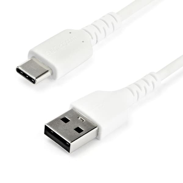 StarTech.com 2m / 6,6ft. USB 2.0 till USB C-kabel - Vit - Aramidfiber - USB-kabel - USB (M) direkt till USB-C (M) rak - Thunderbolt 3 / USB 2.0 - 2 m