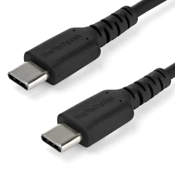StarTech 1m / 3,3ft. USB C -kaapeli - Musta - Aramid Fiber - USB-kaapeli - USB-C (M) suoraan USB-C (M) suoraan - Thunderbolt 3 / USB 2.0 - 1 m - Musta
