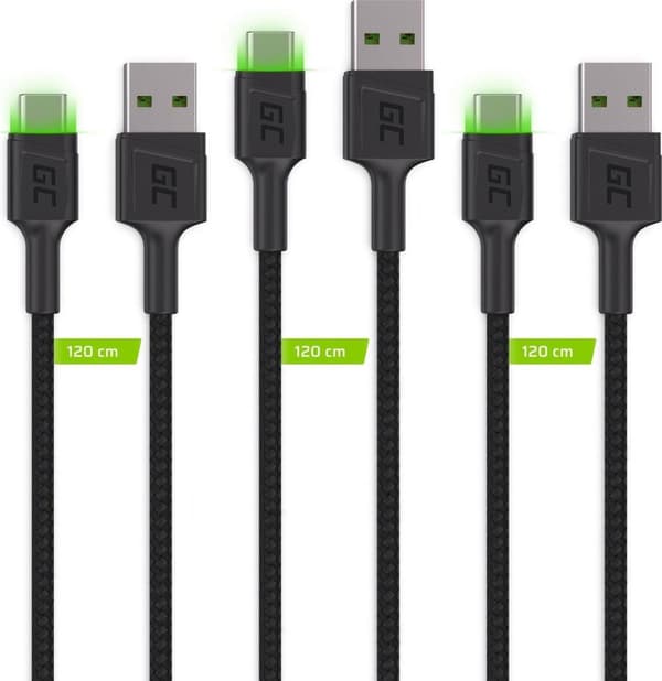 Green Cell KABGCSET03 USB-kabel 2 m USB A USB C Sort (KABGCSET03)