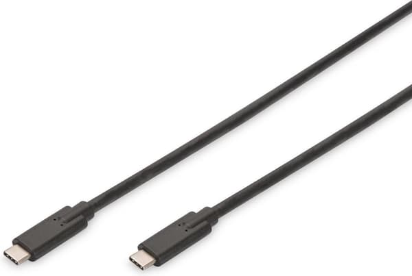 Ansmann USB-kabel USB 3.2 Gen1 (USB 3.0 / USB 3.1 Gen1) USB-C-kontakt, USB-C-kontakt 1,00 m Svart skärmad (dubbel)
