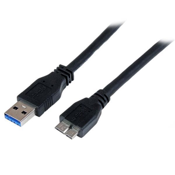 StarTech.com 1m Certifierad USB 3.0 SuperSpeed A till Micro B-kabel, svart, USB 3-anslutningskabel, hane till hane