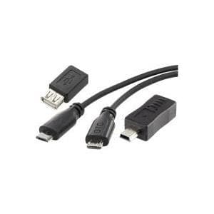 Renkforce SuperSoft OTG-Mirror -mikro-USB-kaapeli 0,15 m + Mini B -sovitin + USB A -sovitin (1195295)