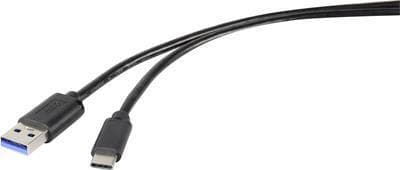 Renkforce RF-4535908 USB-kaapeli 3 m USB 3.2 Gen 1 (3.1 Gen 1) USB A USB C Musta (RF-4535908)