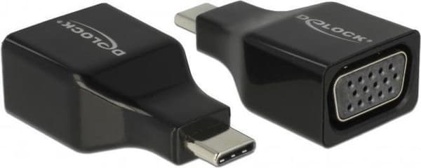DeLOCK 63933 Kabelafstandsstykke USB Type-C VGA Sort Sort