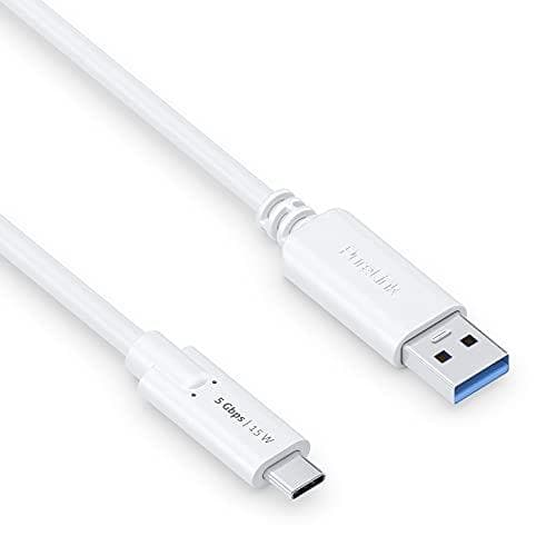 PureLink iSeries Premium - USB-kaapeli - USB-C (M) USB Type A (M) - USB 3.1 Gen 1 - 20V - 3A - 2m - pyöreä - valkoinen