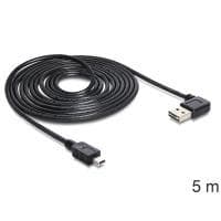 DeLOCK EASY-USB - USB-kabel - USB type A, 4-benet (M) - mini-USB type B, 4-benet (M) - 5,0 m - sort (83381)