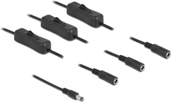 Delock - Strømkabel - DC-stik 5,5 x 2,1 mm (M) til DC-stik 5,5 x 2,1 mm (B) 2 A - 1,0 m - sort (86795)