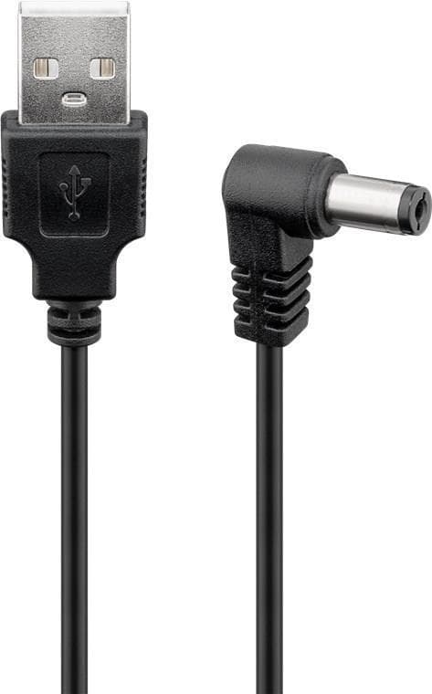 Goobay USB-DC-kabel 5,5 x 2,1 mm, 0,5 m, svart - för strömöverföring från USB-A-port till DC-enheter (55157)