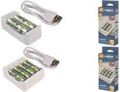 Ansmann oplader Basic II inkl. 2 x AA 1300mAh batteri 1001-0119-01 (1001-0119-01) Hvid