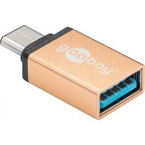 Wentronic Goobay - USB-adapter - USB typ C (M) till 9-stifts USB typ A (W) - guld (56622)