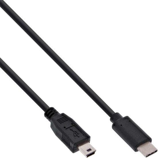 InLine - USB-kabel - USB-C (M) til Mini-USB, Type B (M) - USB2.0 - 1,5 m - Sort (35754)
